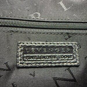 Levenger Black Pebbled Leather Large Dome Tote Bag